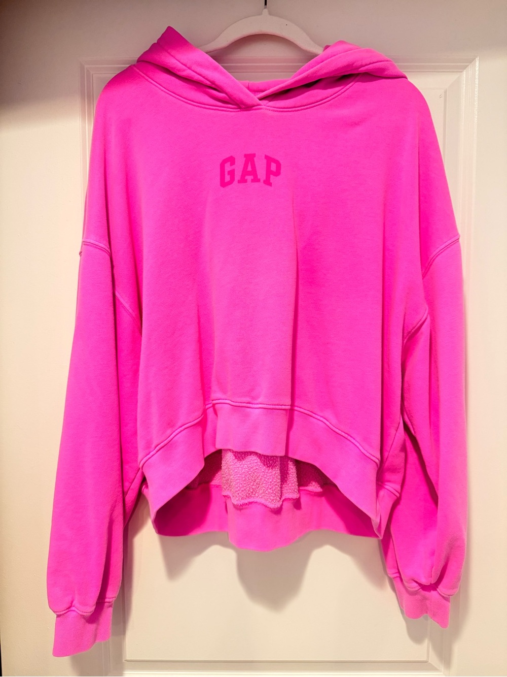 GAP Women's Bright Hot Pink Hooded Sweatshirt